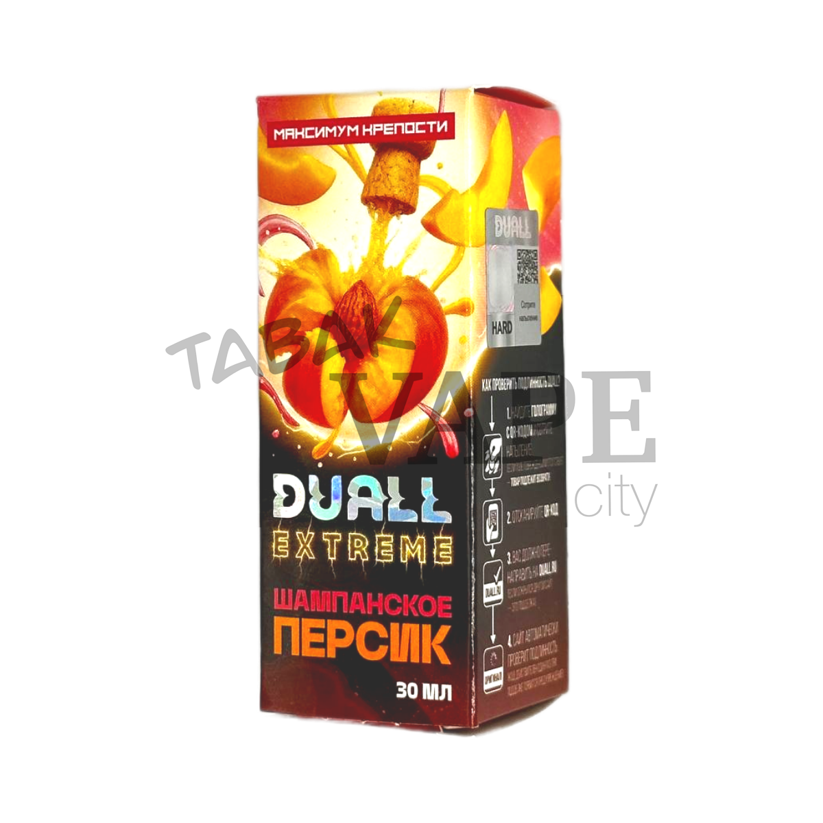 DUALL EXTREME EXTRA HARD Шампанское персик 30мл.20мг.