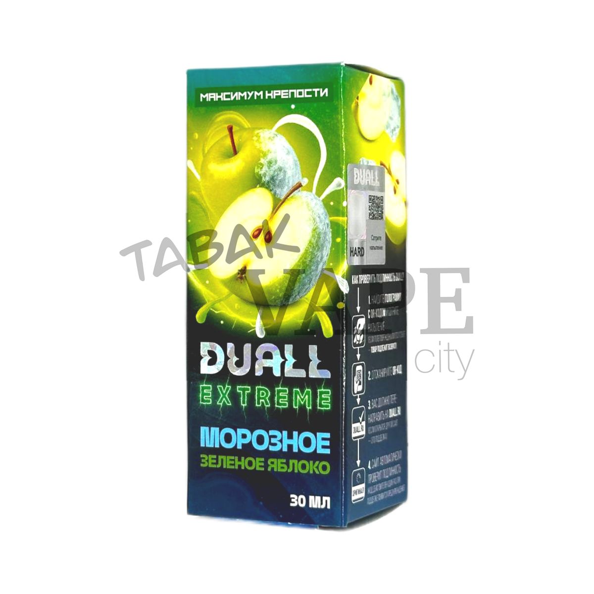 DUALL EXTREME EXTRA HARD Морозное зеленое яблоко 30мл.20мг.