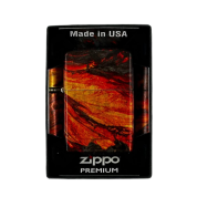 ZIPPO/48622 Lava Flow покр.540 Tumbled Brass, лат/сталь, оранжевая