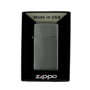 ZIPPO/1600 Slim покр.Brushed Chrome лат-сталь,сереб,мат.