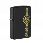 ZIPPO/49518 Celtic с покр. Black Matte, лат./сталь, чёрн., матов.