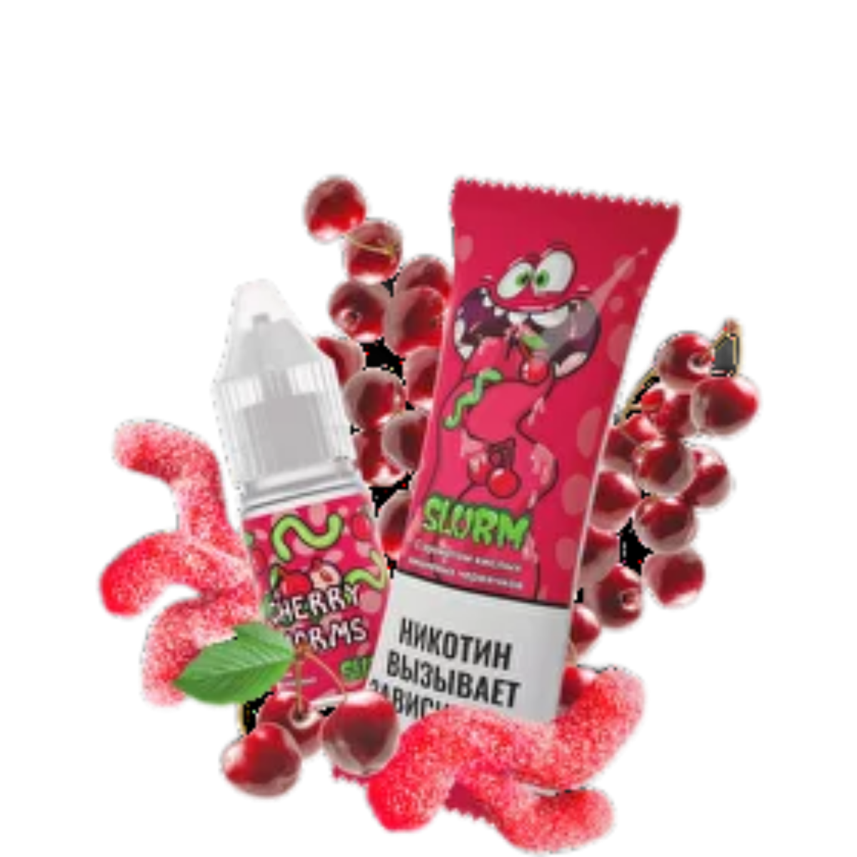 SLURM Кислые вишневые червячки 10мл.15мг