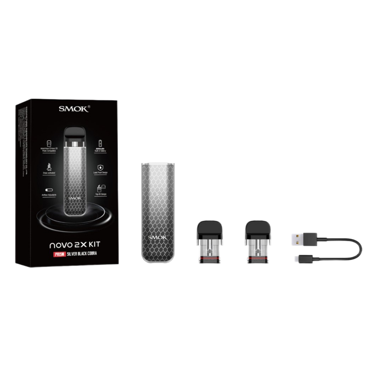 SMOK Novo 2X 800mAh Pod Kit Fluid 7-Color SMOK-140J