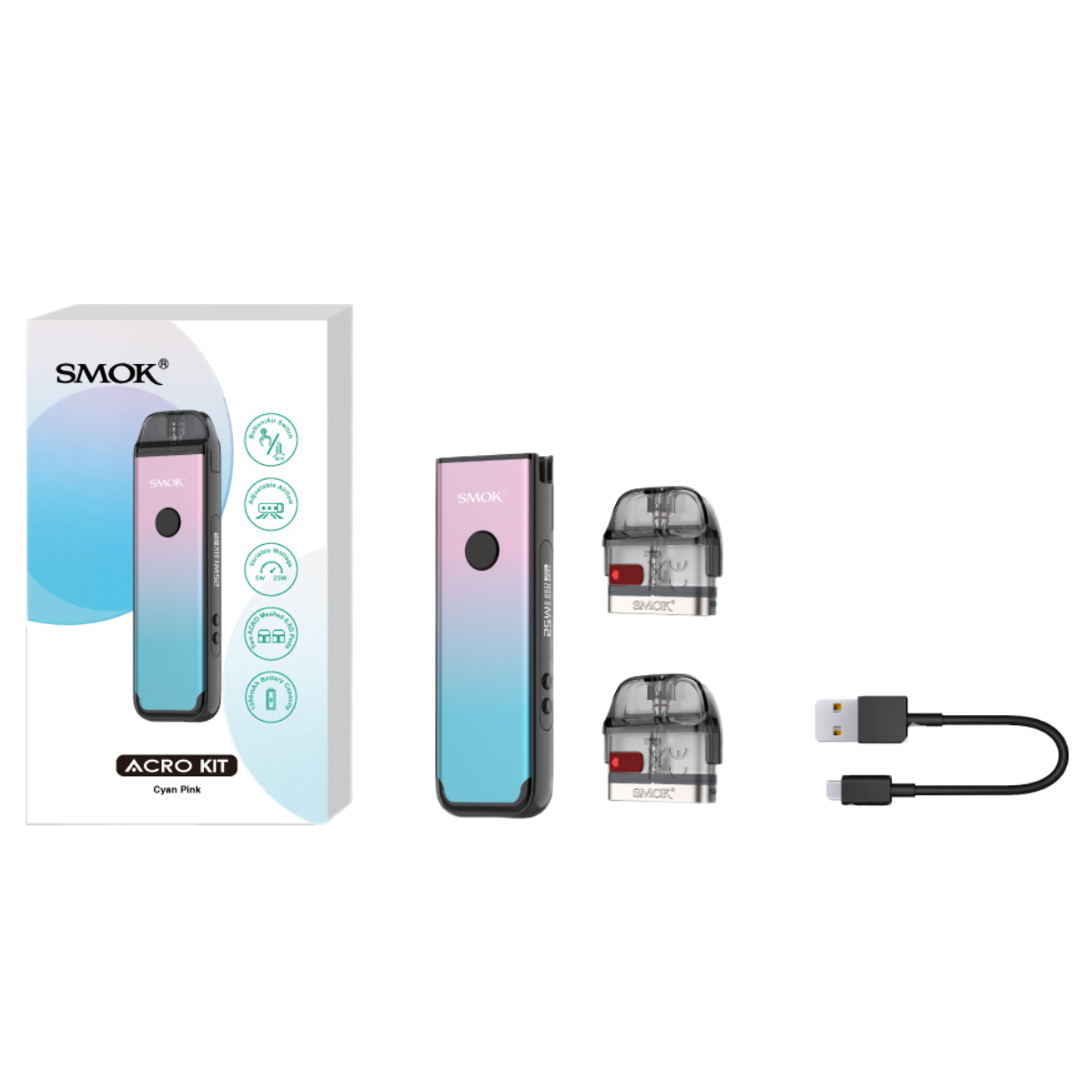 SMOK ACRO 1000mAh Pod Kit SMOK-081C Silver