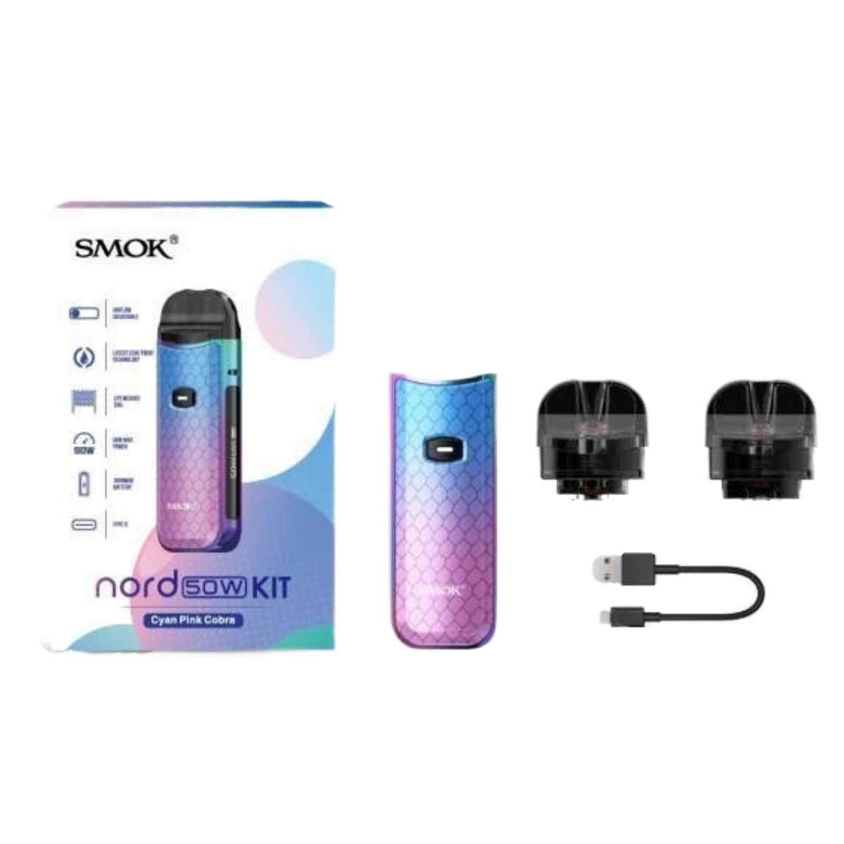 NORD 50W Pod Kit 1800mAh Red Stabilizing Wood SMOK-098J