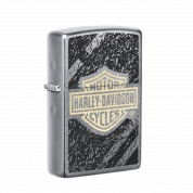 ZIPPO/49656 Harley-Davidson c покр.Street Chrome лат-сталь, серебр.,матов. 38x13x57