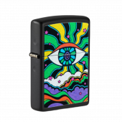 ZIPPO/49699 Black Light Eye с покр. Black Matte, лат./сталь, чёрн., матов.