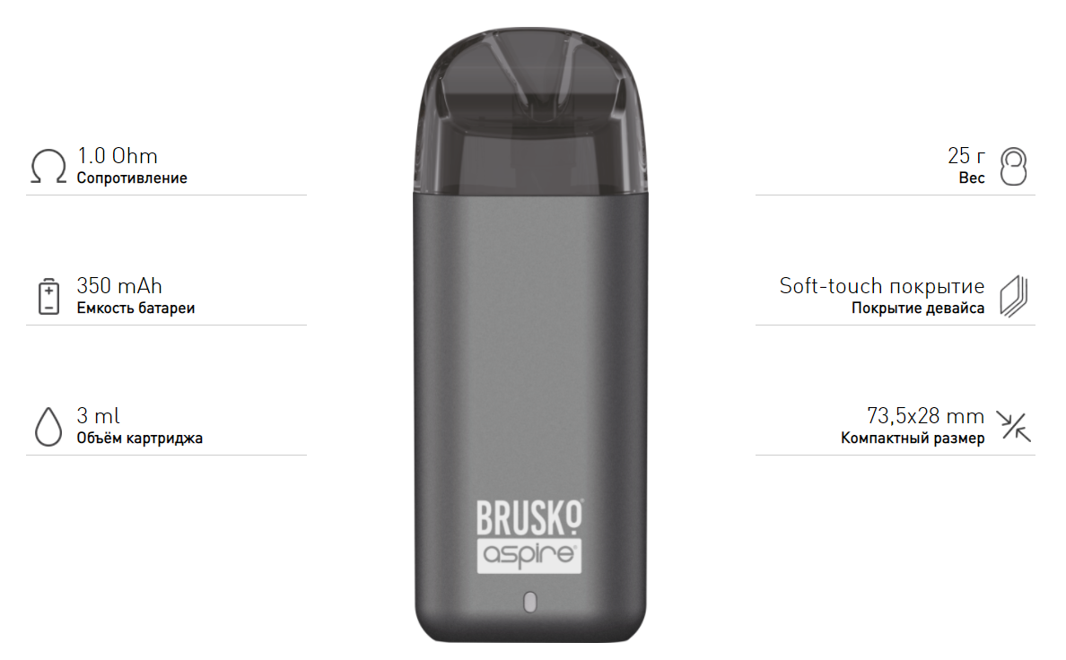 BRUSKO MINICAN 350mAh Красный