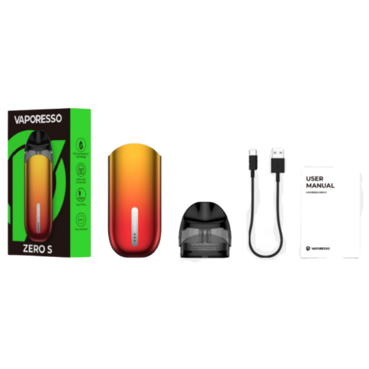 Vaporesso ZERO S 650mAh Pod Kit Black VRR-0082A