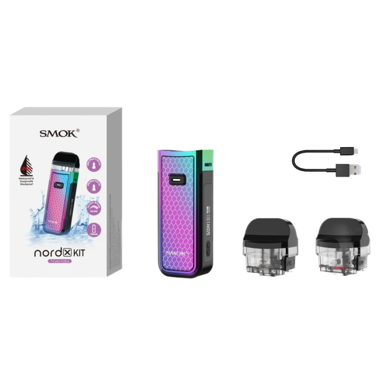 SMOK NORD X 1500mAh Pod Kit SMOK-068C 7-Color Cobra