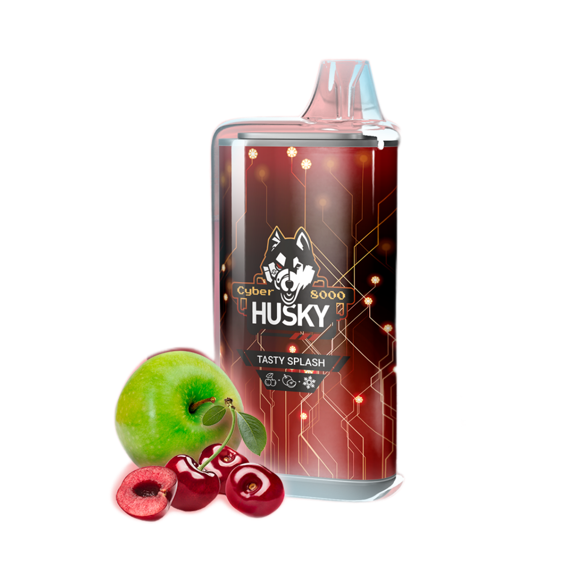 HUSKY CYBER NEW 8000 Вишнево яблочный сок лёд 2%