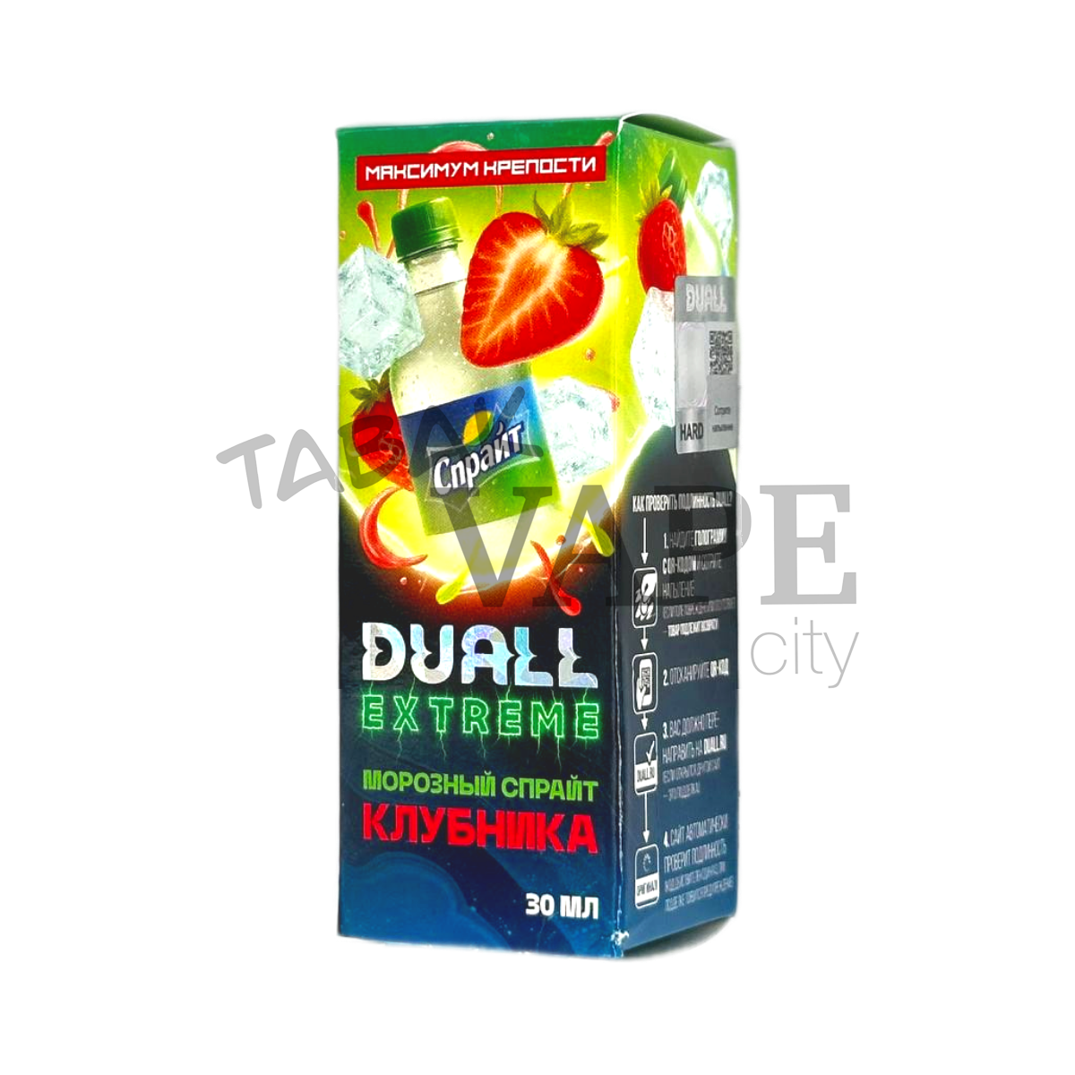 DUALL EXTREME HARD Морозный спрайт клубника 30мл.20мг.