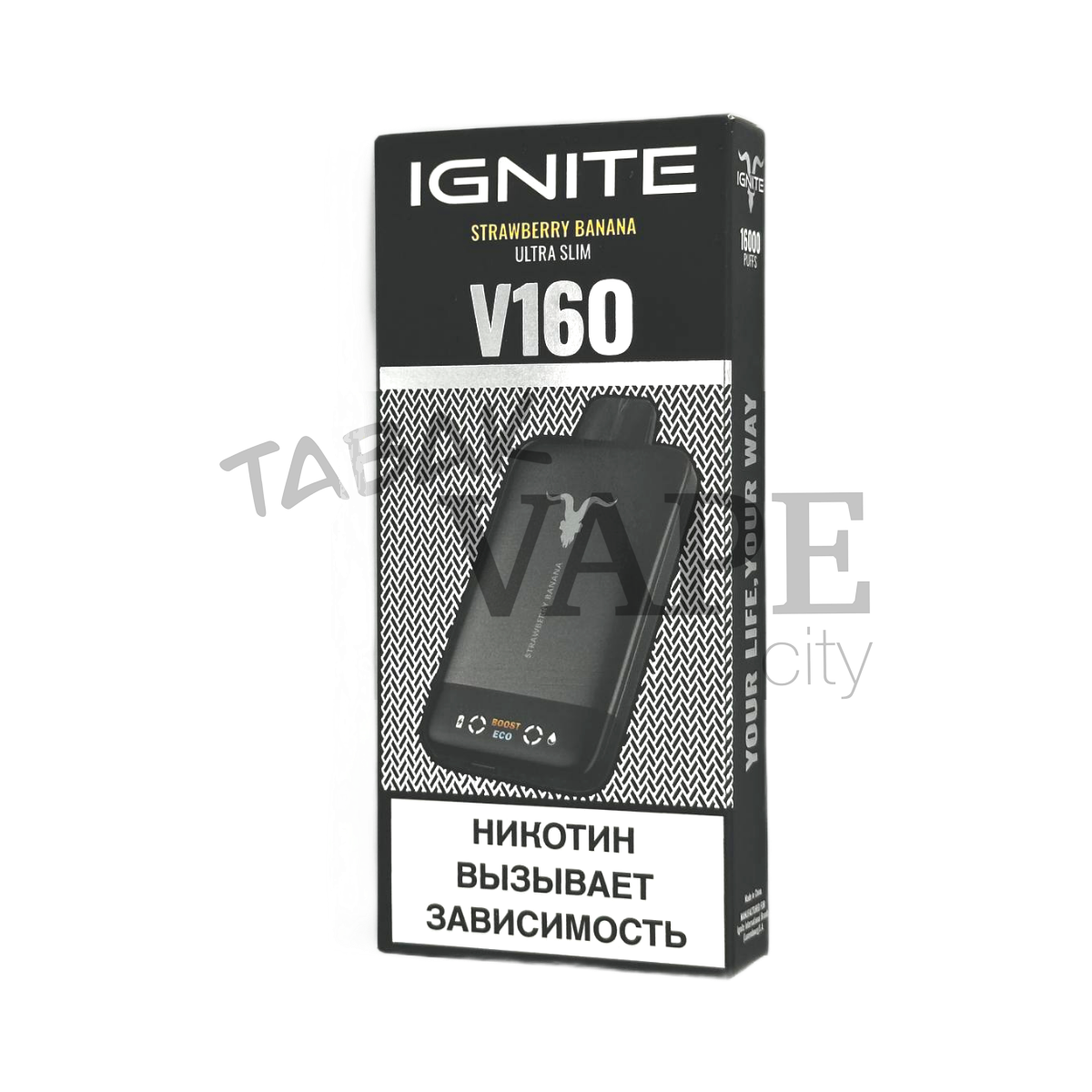 IGNITE V 160 16000 BLACK Клубника банан 2%