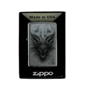 ZIPPO/48732 Dragon Design покр.Linen Weave, лат/сталь, серебро