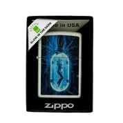 ZIPPO/48520 Woman in Tube покр.Glow In The Dark Green, лат/сталь, белая,