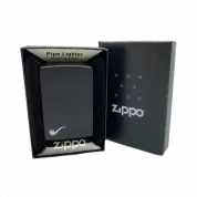 ZIPPO труб/218PL Pipe с покр. Black Matte, латунь/сталь, чёрная, матовая, 36x12x56 мм