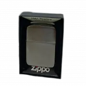 ZIPPO/24096 1941 Replica покр.Black Ice лат-сталь,черн,глянц.
